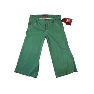 Hot Kiss Green Wide Leg Crop Pants Premium Denim Size 11
